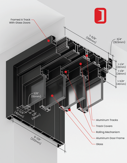 Aria Framed Sliding Series (Glass) - DOWRS